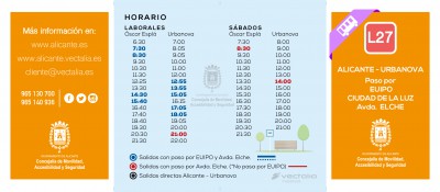Planos líneas autobús Subús Alicante