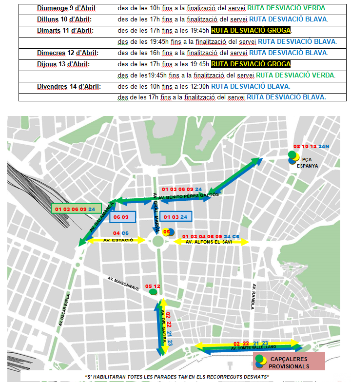 planol desviacions setmana santa