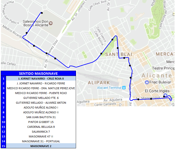 12 Sentido Maisonnave (desvio hogueras)