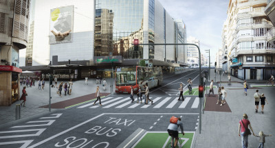 En semáforos espere a que el paso esté completamente en verde para los peatones, recuerde de nuevo que el frenado del bus necesita más distancia que un vehículo normal.