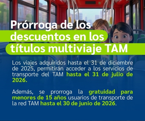 Continuidad de descuentos en tarifas y abonos en títulos multiviaje TAM